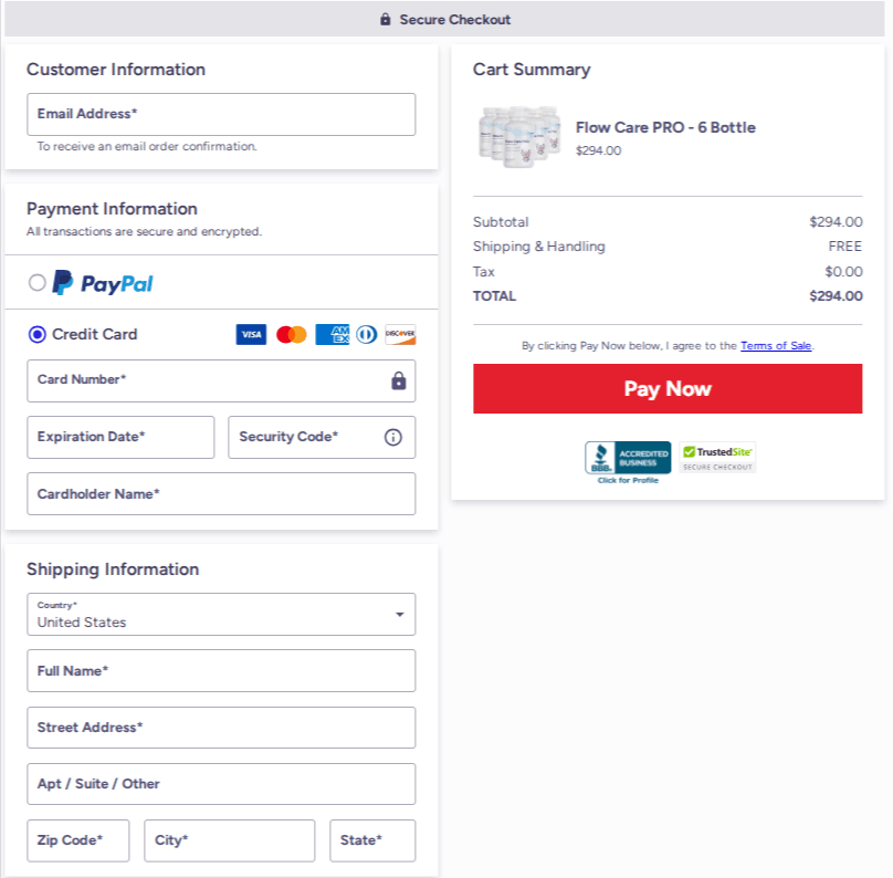 Flow Care PRO Checkout